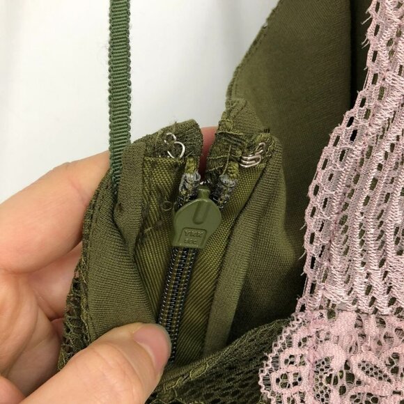 Free People Natasha Pink Green lace halter  mini bodycon dress - Picture 13 of 16